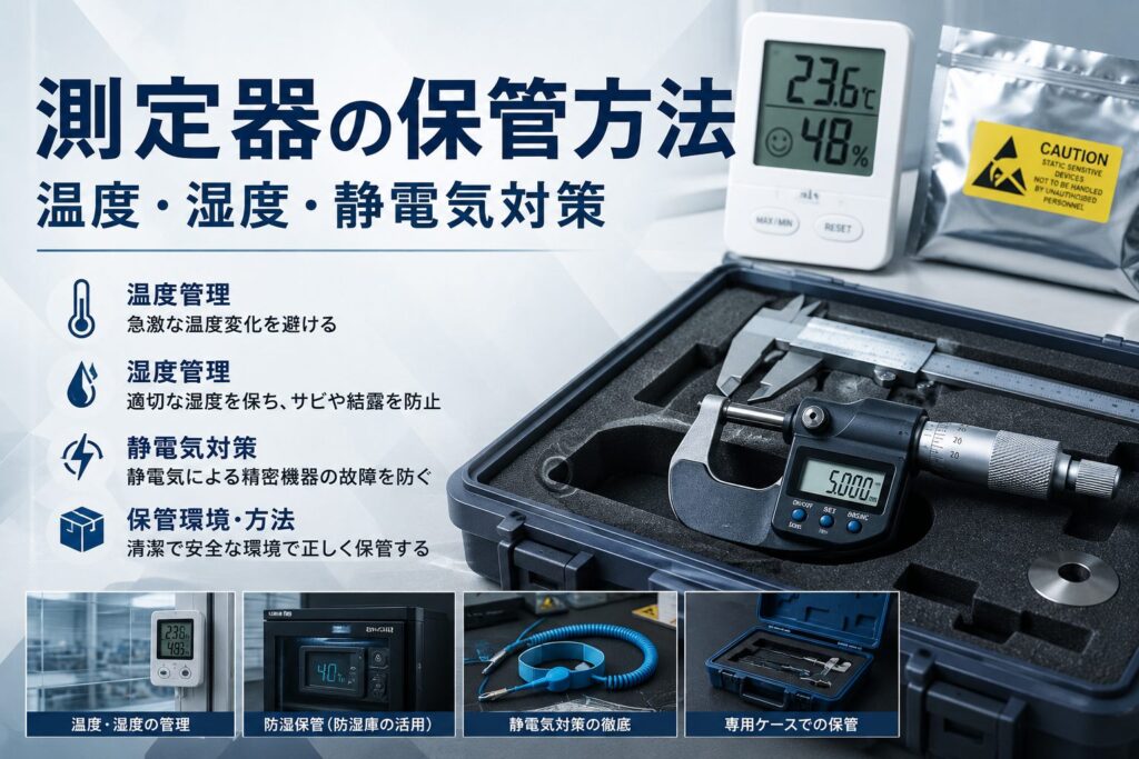 測定器の保管方法・温度湿度静電気対策